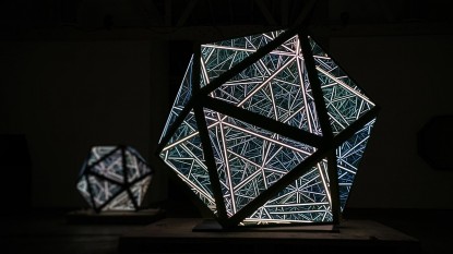 Anthony James, 40” Icosahedron (Jet Black)