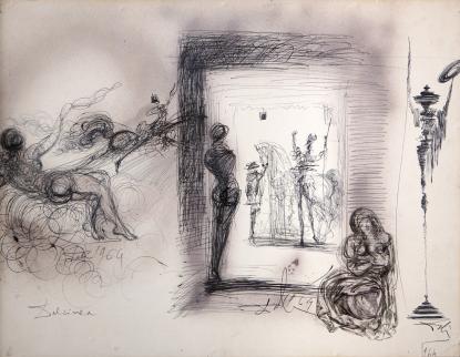 Salvador Dali, Don Chisciotte, Evocazione di Dulcinea... rinunzio ai miei diritti di gentiluomo, 1964