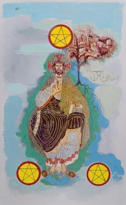 Salvador Dali, Three of Pentacles, 