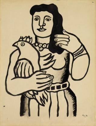 Fernand Léger, La femme au perroquet, 1950