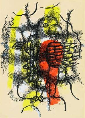Fernand Léger, Profil et perroquet, 1940