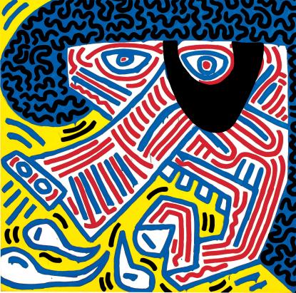 Keith Haring, Sneeze (via Picasso), 1984