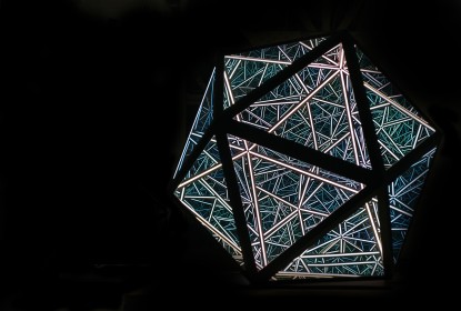 Anthony James, 80" Icosahedron (Solar Black), 2019