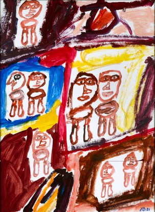 Jean Dubuffet, Site avec 8 personnages (Psycho-site E 173), 1981