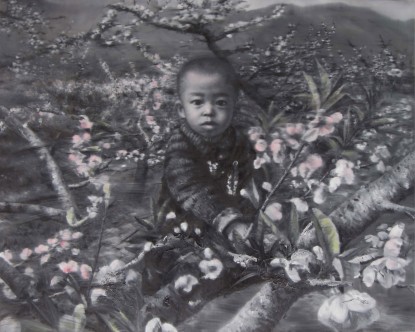 Li Tianbing, Self Portrait Among the Trees, 2010