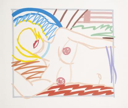 Tom Wesselmann, Study for blonde Monica in half slip (Thin line), 1986