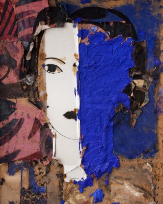 Manolo Valdés, Retrato en Azul y Blanco, 1999